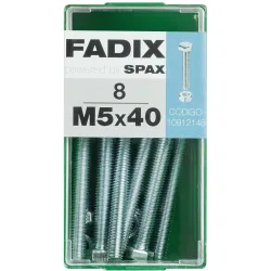 Tornillo Cabeza Hexagonal + Tuerca M5 x 40 mm - Caja 8 Uds