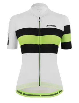 Maglia A Maniche Corte Ecosleek Bengal White / Black - Santini - FashionsVida