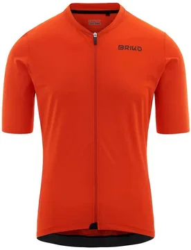 Maglia A Maniche Corte Racing Orange Flame - Briko - FashionsVida