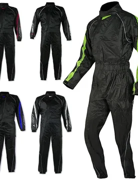 Tuta Antipioggia Intera Moto A-Pro PALUDE Nero Rosso taglia M - American-pro - FashionsVida