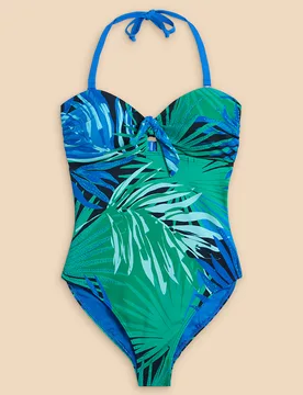 Recycled Belle Bandeau Swimsuit - Green - White stuff - FashionsVida