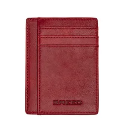 Mens Chase Genuine Leather Front Pocket Wallet - Red - One Size