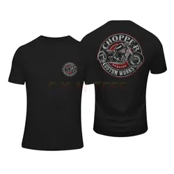 Amazing Tees Men Motorcycle Chopper Oldschool Custom Motorrad In Summer T Shirt Double-sided Casual Oversized T-shirt S-3XL