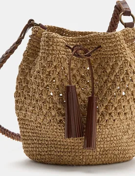 Bolso bucket en fibras naturales - Tintoretto - FashionsVida