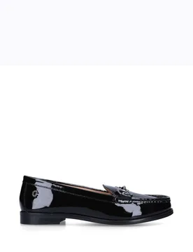 Women's 'Snap' Leather Patent Flats in Black Size: 4 - Black - Size: 4 - Carvela - FashionsVida