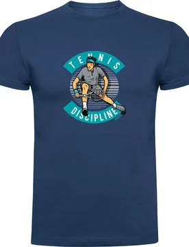Tennis Discipline Short Sleeve T-shirt Denim Blue L - Kruskis - FashionsVida