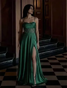 Vestido de cumpleaños para mujeres, vestidos de fiesta para mujeres, vestido elegante, unicolor elegante con abertura alta hasta el muslo con lazo, v - Shein - FashionsVida