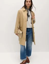 Pure Cotton Car Coat Light Caramel female