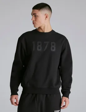 Manchester United Mens 1878 Sweatshirt Black XL - Raw - FashionsVida
