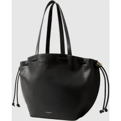 Bolso shopper de mujer piel lisa con anilla metálica