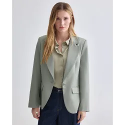 Chaqueta de mujer lisa con manga larga