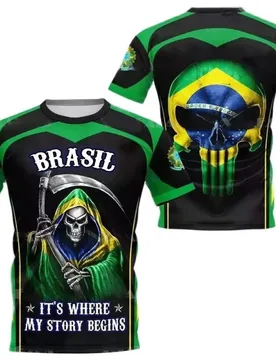 D Printed Brazil Flag T Shirt Men Brazilian Football Pattern T-Shirts Summer Street Sports Round Neck Tops Short Sleeve Tees - Aliexpress - FashionsVida