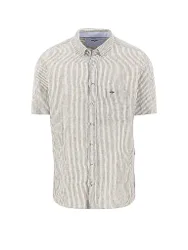 Camicia di lino oliva XXXL