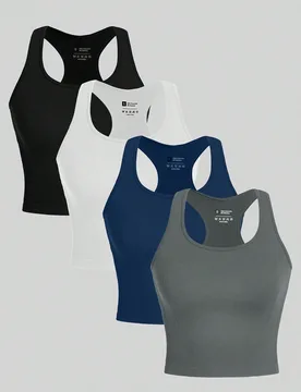 Top deportivo minimalista de cuello redondo y sin mangas, ajustado, para usar en el gimnasio. Top atlético casual para uso diario L - Shein - FashionsVida