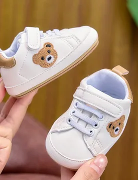 Zapatos deportivos para bebés de 0-1 años con suela blanda y cierre de gancho y bucle, zapatos para caminar para bebés adecuados para primavera, ve - Shein - FashionsVida