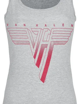 Top - Red Logo - M bis XXL - für Damen - Größe XL - heather grey - Lizenziertes Merchandise! - Frauen - female - Van Halen - FashionsVida