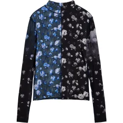 Camiseta de mujer bicolor floral