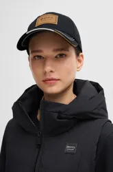 Equestrian Cap LEATHER VINTAGE PATCH black 57