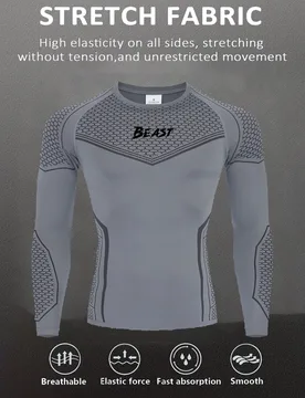 Tight Men Sport T-shirt Quick Dry Bodybuilding Running Shirt Long Sleeve Compression Top Gym T Shirt Men Fitness Rashgard - Aliexpress - FashionsVida