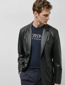 Chaqueta de hombre regular fit de piel - Roberto Verino - FashionsVida