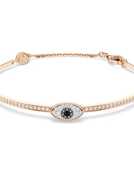 Bracciale rigido Symbolica, Occhio, Multicolore, Finitura oro rosa 18K M - Swarovski - FashionsVida