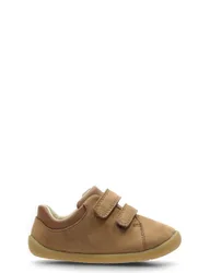Kids' Leather Riptape Trainers (3 Small - 5 Small) Tan male