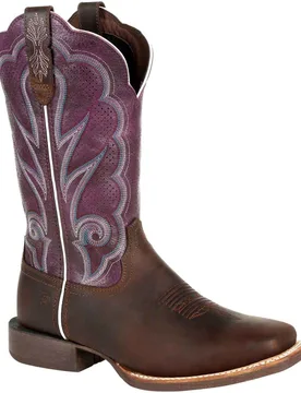 Lady Rebel Pro Leather Womens Oilded Brown/plum Boots - Durango - FashionsVida