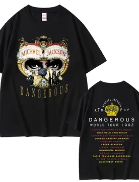 Michael Jackson King of Pop Dangerous World Tour T-shirt Men Women Vintage Gothic Rock T Shirts Men's Punk Oversized Streetwear - Aliexpress - FashionsVida