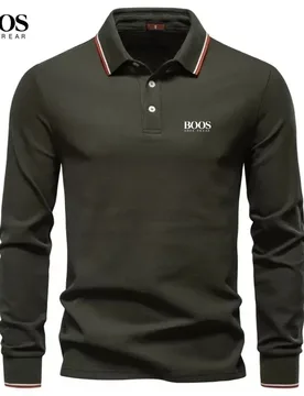 Spring and Autumn High Quality Long Sleeve Collar Polo Shirt New Men's Fashion Casual Versatile T-shirt Top - Aliexpress - FashionsVida