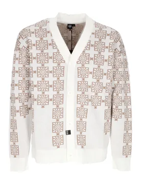 Cardigan Uomo Breeze Blocks Cardigan Brown/white - DOLLY NOIRE - FashionsVida