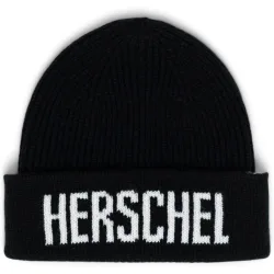 Gorro unisex acanalado con logo en blanco