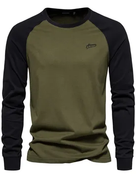 New Men's Casual Pure Cotton Round-Neck Multi-Color Long-Sleeved T-Shirt, Breathable and Non-Sagging, Suitable for Daily Street - Aliexpress - FashionsVida