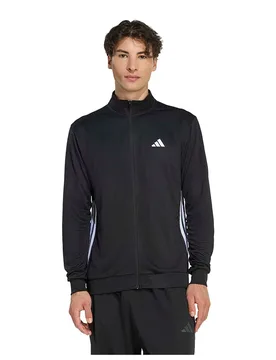 Sweat-shirt à Zip Workout Essentials All-set 3 Stripes Knit Black / White M - Adidas - FashionsVida