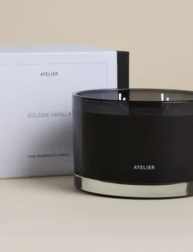 Golden Vanilla 4 Wick Candle Black Mix - Atelier - FashionsVida
