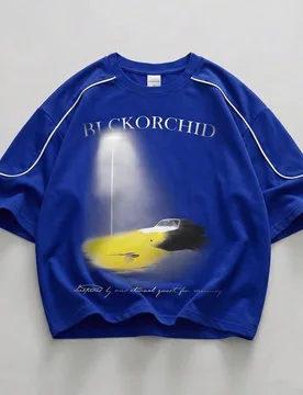Camiseta de manga corta con estampado de letras de la calle y ribete de contraste, moda casual de la vida callejera para adolescentes, verano 15Y - Shein - FashionsVida