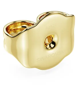 Fermi da orecchino Classica, Taglio Round, Argento Sterling, finitura oro 18K OS - Swarovski - FashionsVida