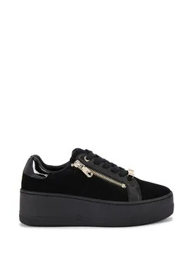 Women's 'Connected Zip' Suede Trainers in Black Size: 6 - Black - Size: 6 - Carvela - FashionsVida