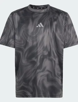 T-SHIRT SPORT ICONS ALL-OVER GRAPHIC 11-12A Grey Five / Black / Grey Three - Adidas - FashionsVida