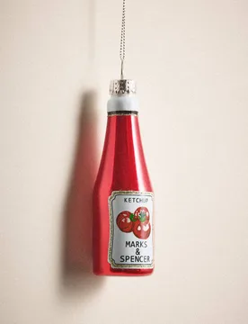 Ketchup Bottle Glass Decoration Red - M&S - FashionsVida