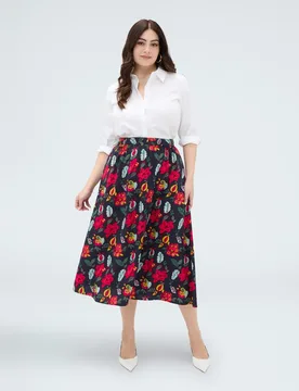 Falda larga con estampado floral estampado floral all over - Fiorella Rubino - FashionsVida