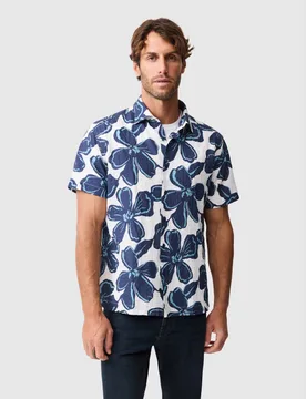 Relaxed Fit Cotton Rich Seersucker Shirt Blue Mix male - Rodd & Gunn - FashionsVida