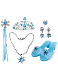 Eisprinzessin Zubehör-Set für Mädchen 6-teilig silberfarben-blau - female