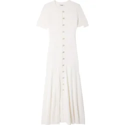 Vestido largo de punto con parte superior ajustada y falda acampanada