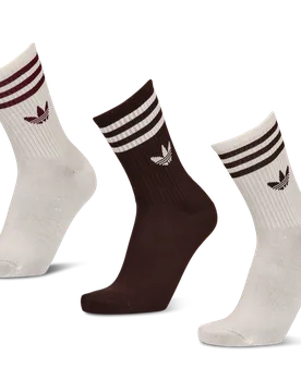 Mid Cut Crew 3 Pack Unisex Socks - White - Size - White - Size: 6.5-8 - Adidas - FashionsVida