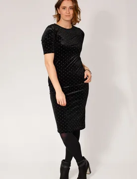 Womens Black Velvet Sparkle Dress - Size 14 Uk - Forever21 - FashionsVida