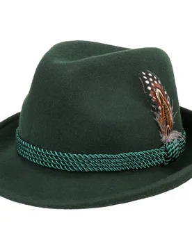 Tyrolean Hat by - dark green - Unisex - Size: 60 cm - Lipodo - FashionsVida