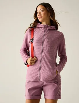 Women's Switch Up Full Zip Hooded Pro Fleece Sweatshirt in Mauve Size: 10 - Mauve - Size: 10 - Dare 2b - FashionsVida