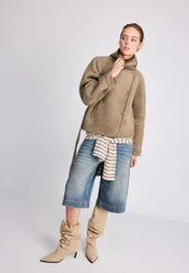 Double-Face-Jacke aus Wildlederimitat Camel XS