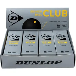 Club Single Yellow Dot Squash Balls Black 12 Balls