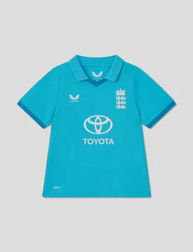 England Cricket Infant 26/27 Odi Replica Short Sleeve Shirt BLUE 5-6Y Unisex - Castore - FashionsVida